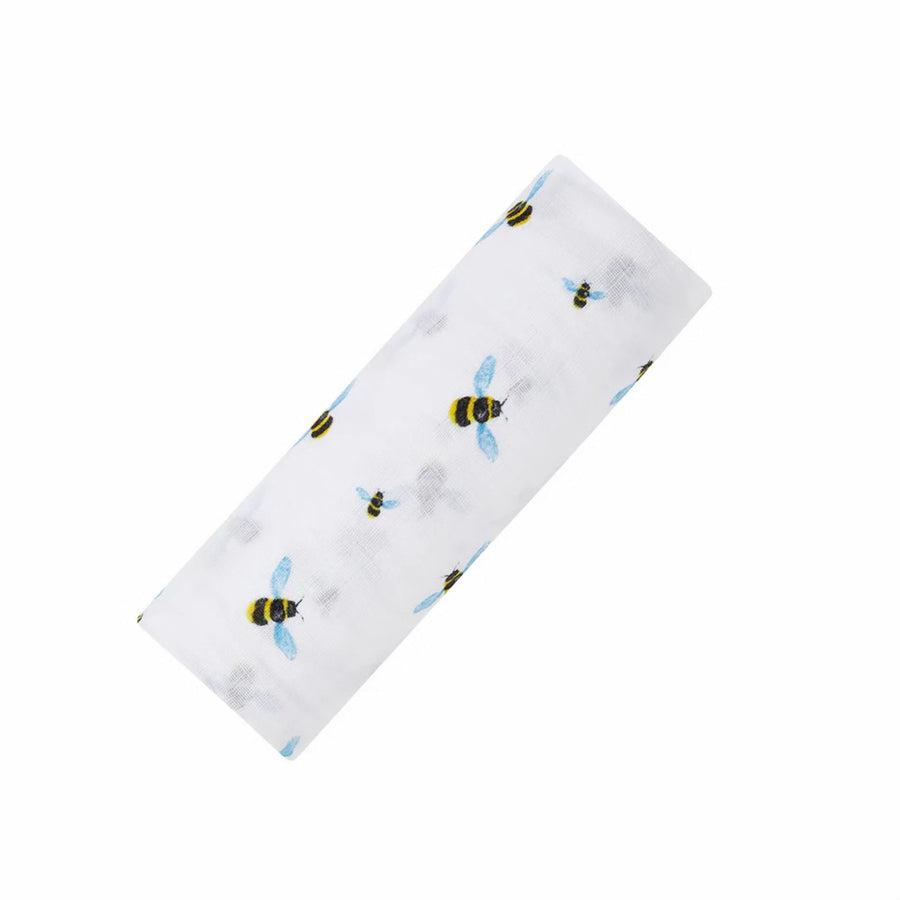 Organic Cotton Muslin Swaddle - Bee