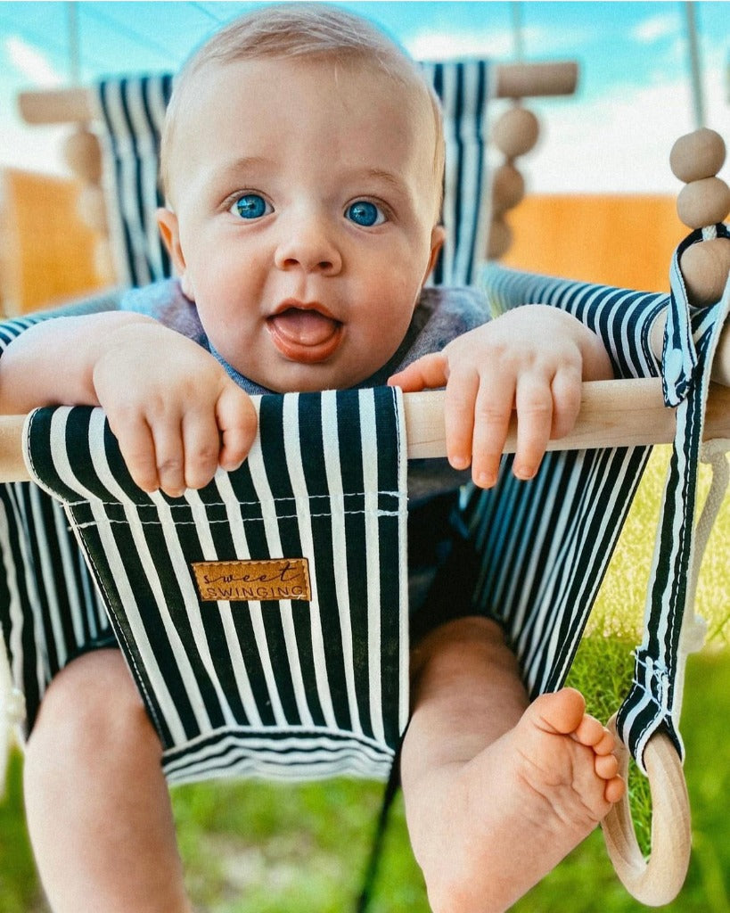 Indoor Baby/Child Swing - Classic Black White Stripe