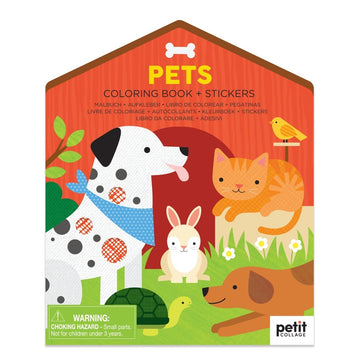 Coloring Book with Stickers - Pets
