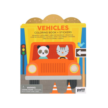 Coloring Book with Stickers - Vehicles