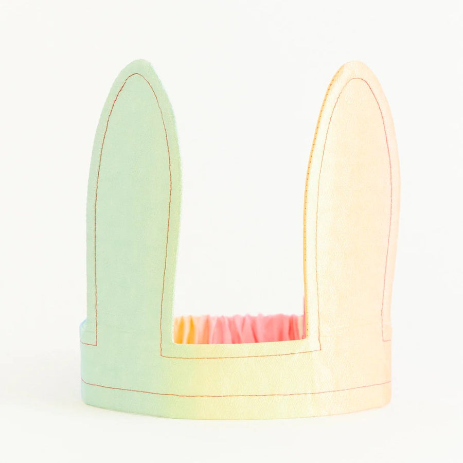 Silk Bunny Ears Headband - Soft Rainbow