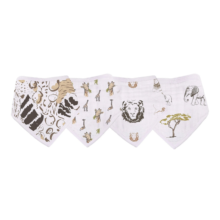 Bamboo Bandana Bibs 4 pack - On The Savannah
