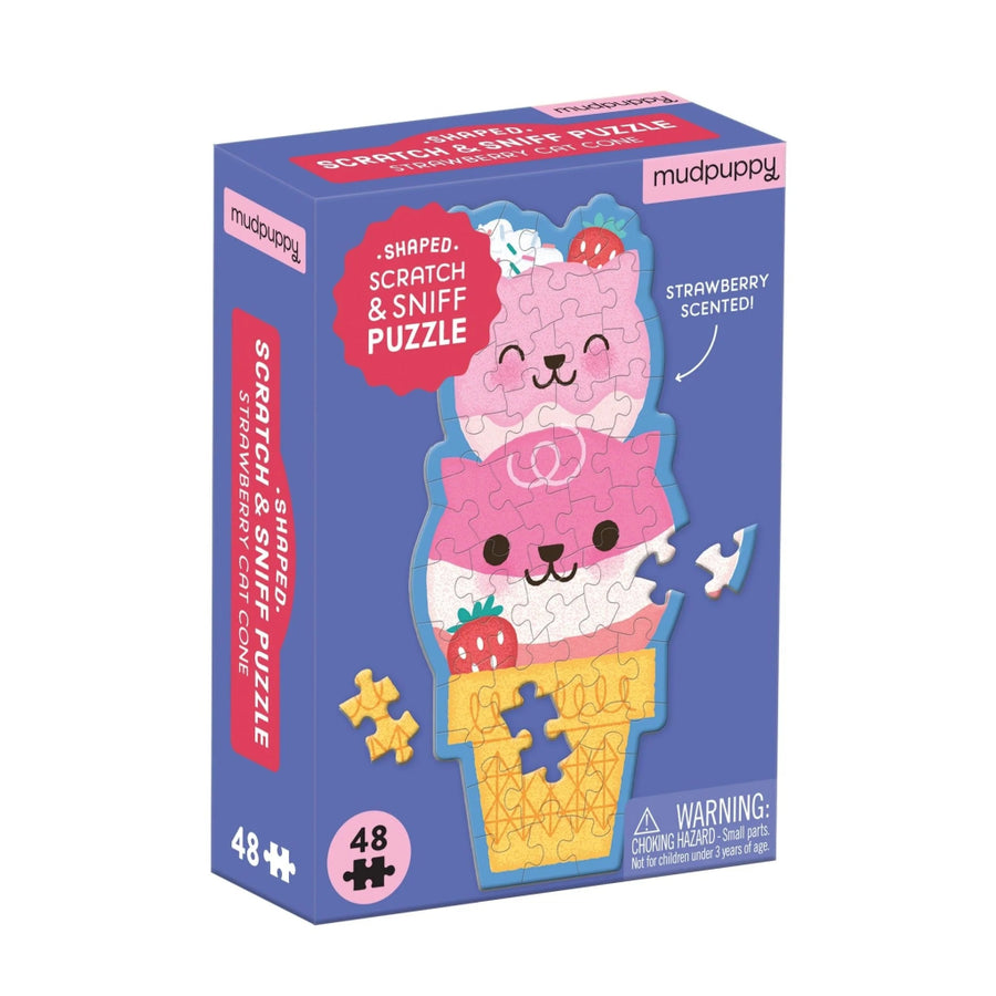 box for mini scratch and sniff puzzle with cat ice cream cone theme