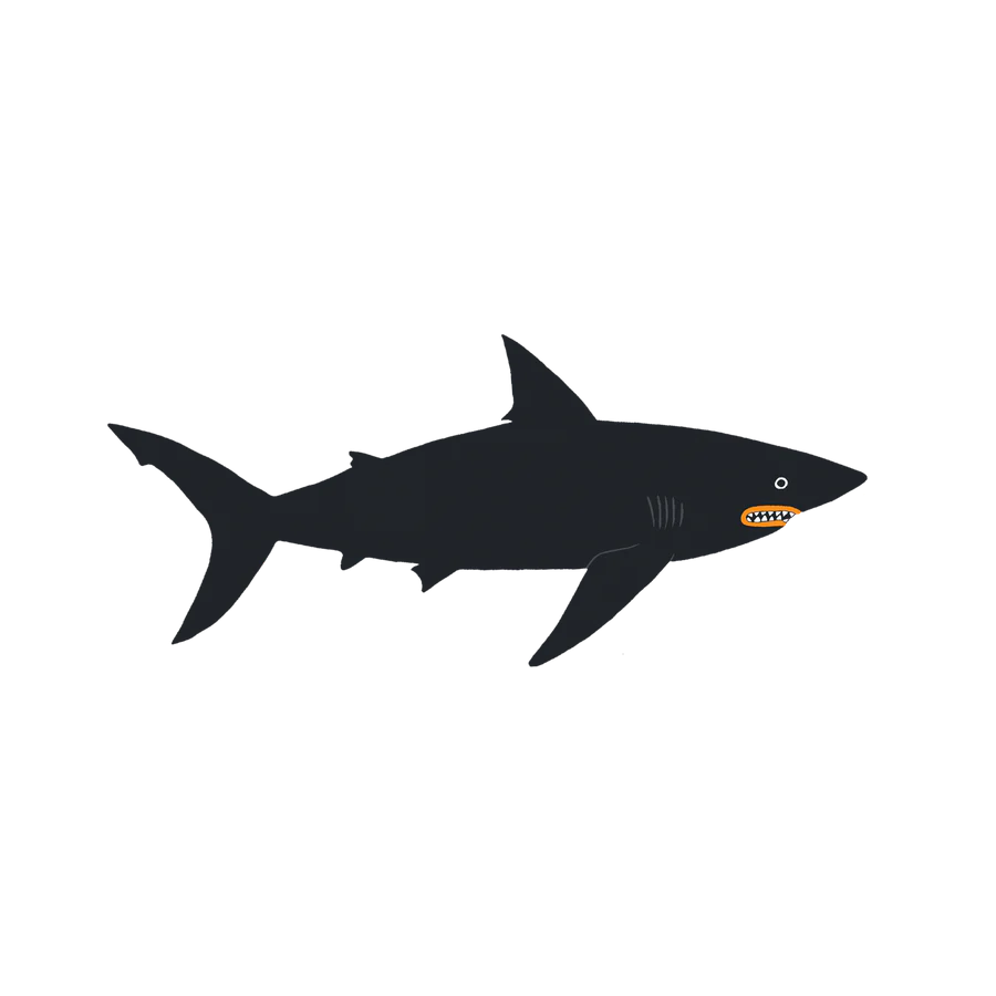 Temporary Tattoo Pair - Dark Waters Shark