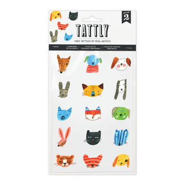 Temporary Tattoo Sheets - Fuzzy Faces