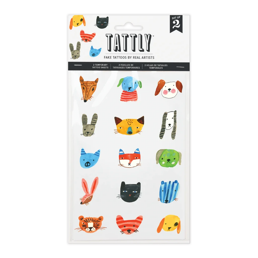 Temporary Tattoo Sheets - Fuzzy Faces
