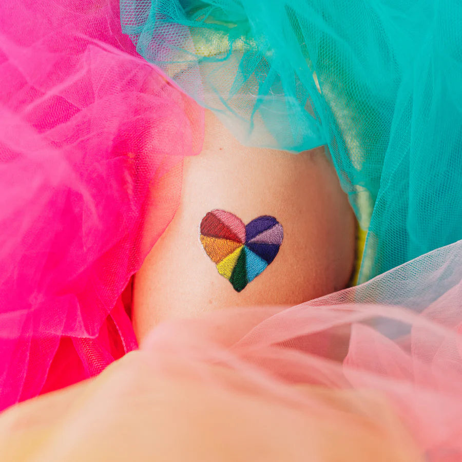 Temporary Tattoo Pair - Rainbow Heart