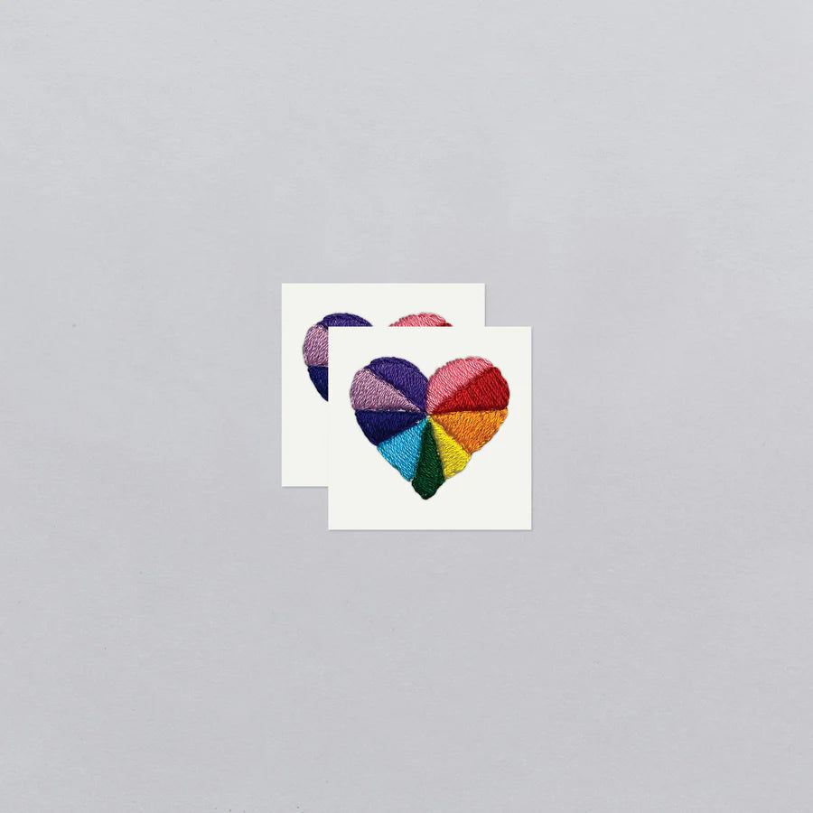 Temporary Tattoo Pair - Rainbow Heart