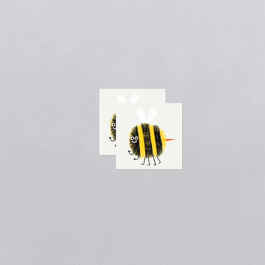 Temporary Tattoo Pair - Smiley Bee