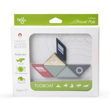Travel Pal Magnetic Wooden Blocks Set - Tugboat