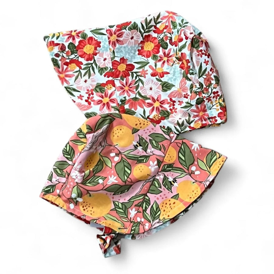 Organic Reversible EcoBonnet Sun Hat - Strawberry Lemonade