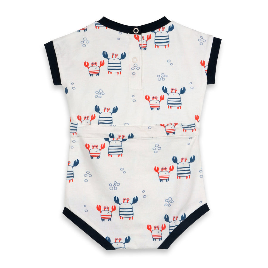 Tie Playsuit Baby Romper - Nautical Crab