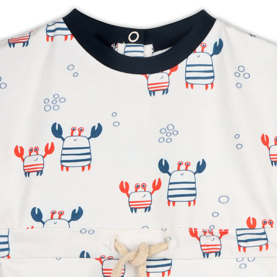 Tie Playsuit Baby Romper - Nautical Crab