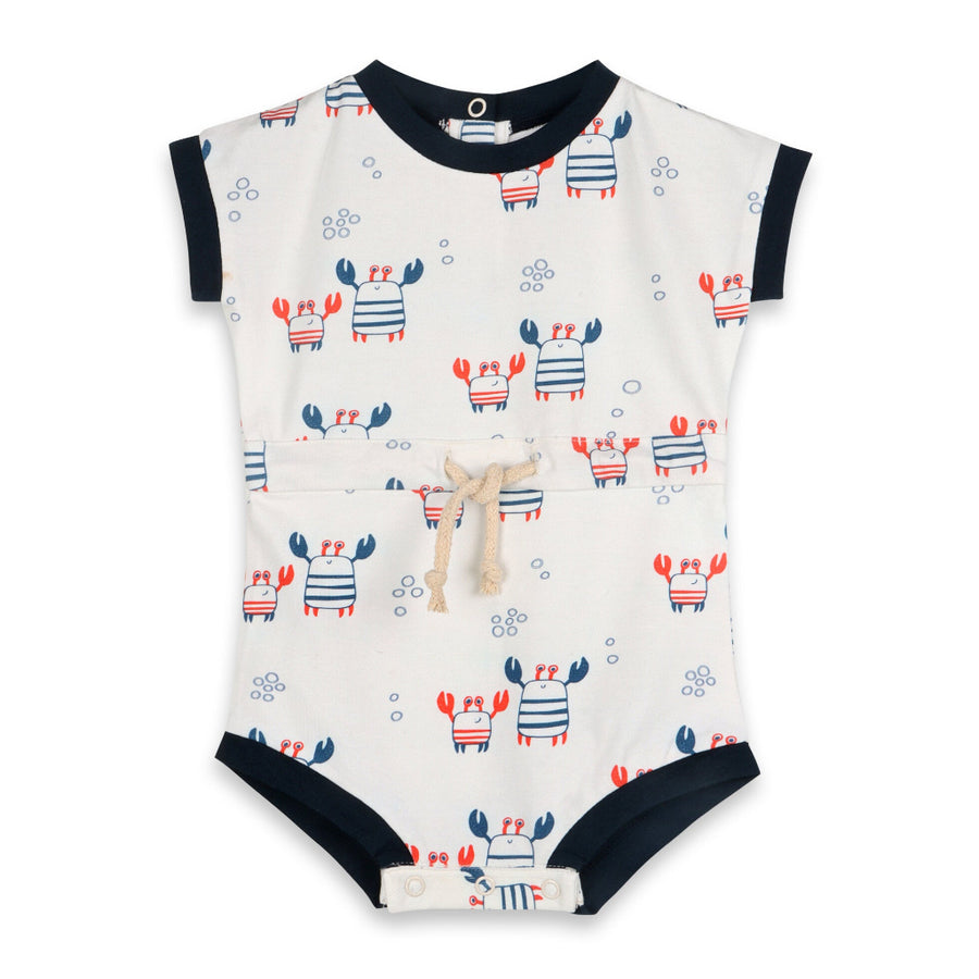 Tie Playsuit Baby Romper - Nautical Crab