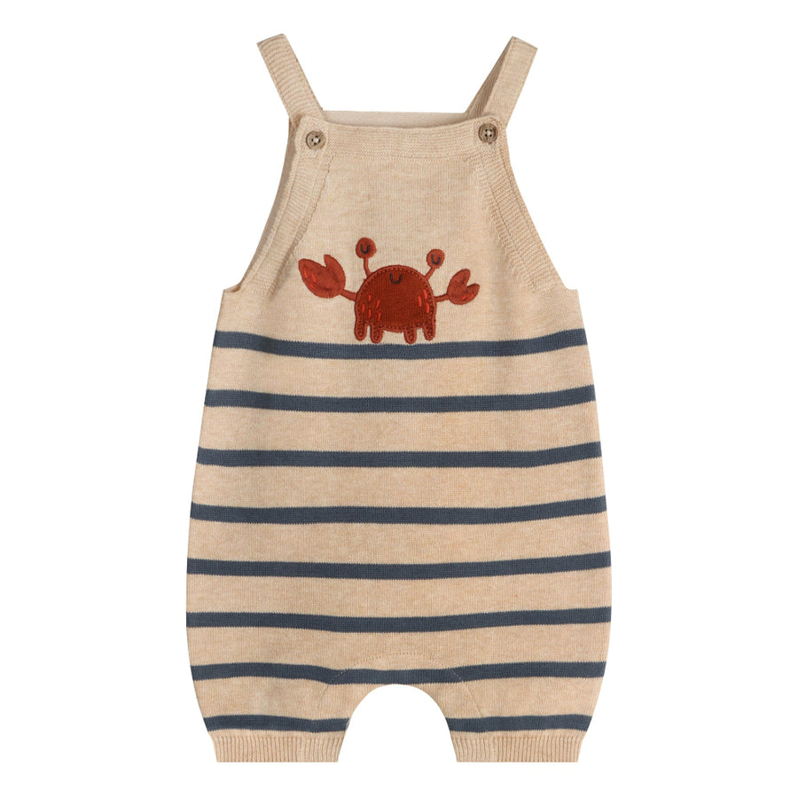 Crab Embroidered Knit Baby Romper & Bodysuit Set