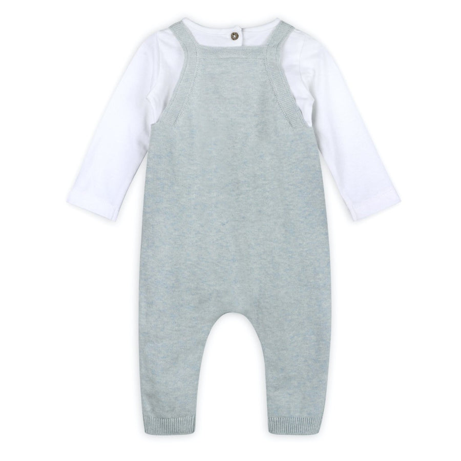 Hot Air Balloon Embroidered Knit Baby Overall & Bodysuit Set