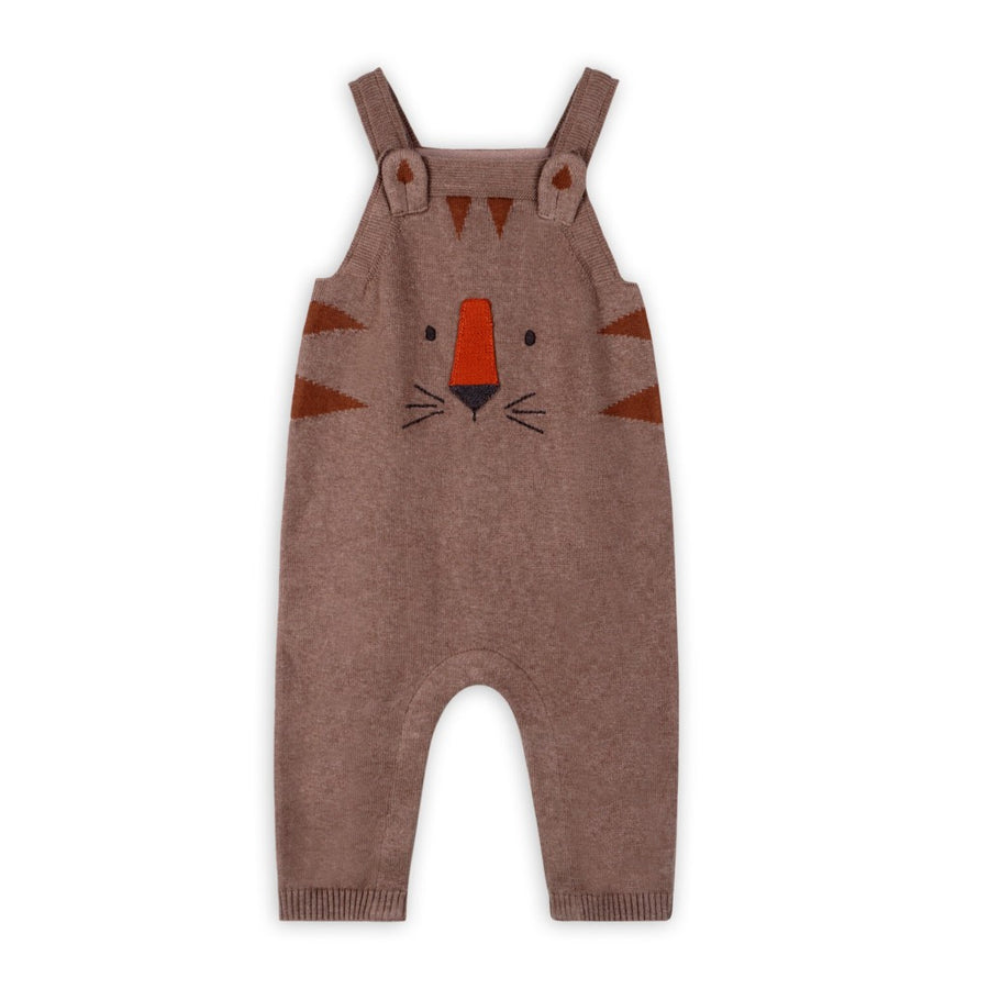 Tiger Jacquard Knit Baby Overall Set