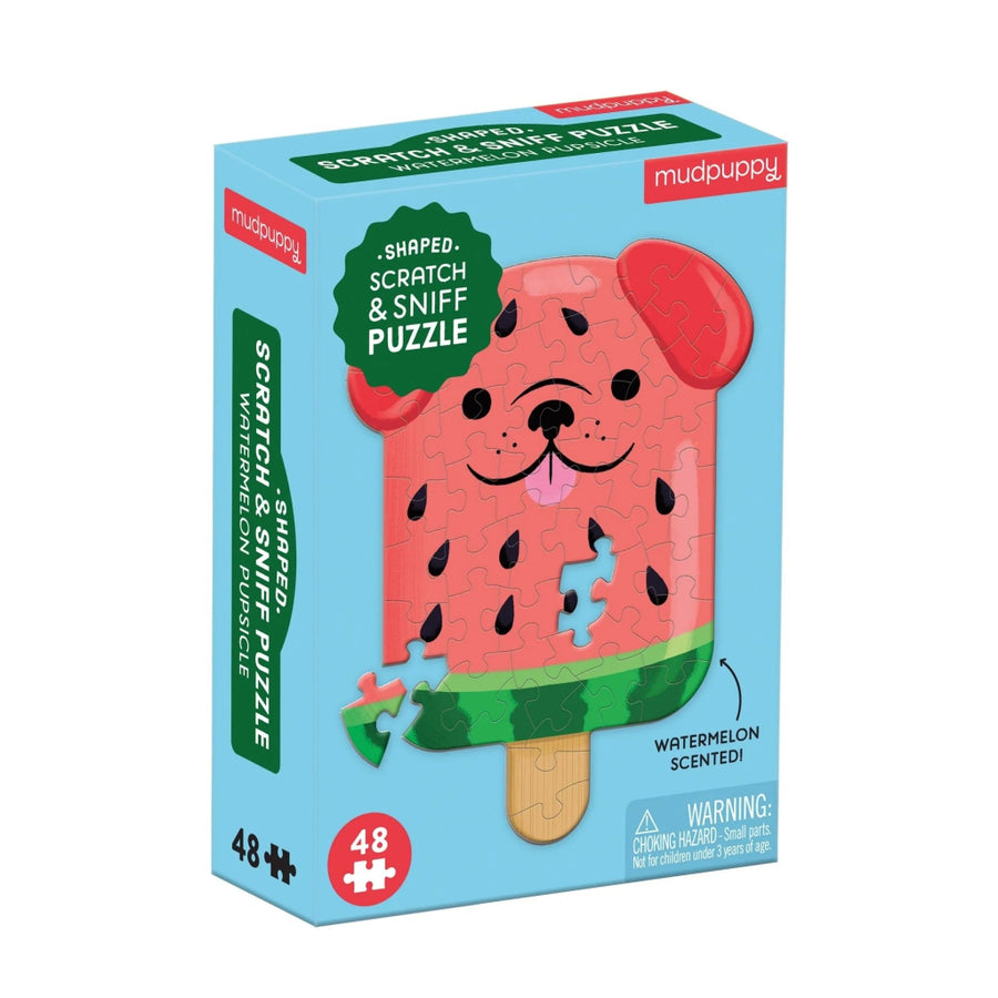 Mudpuppy watermelon pupsicle puzzle packaging on a white background
