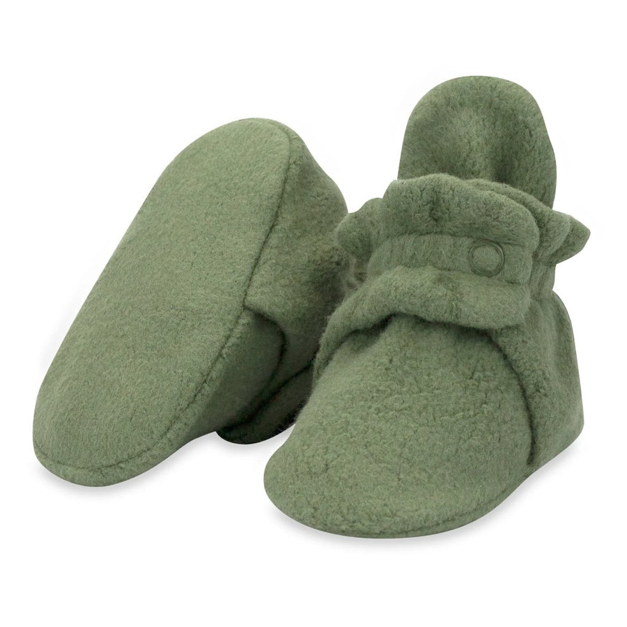 Cozie Fleece Baby Booties - Olive