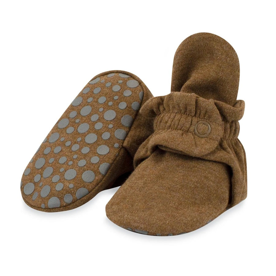 Organic Cotton Baby Booties - Heather Mocha