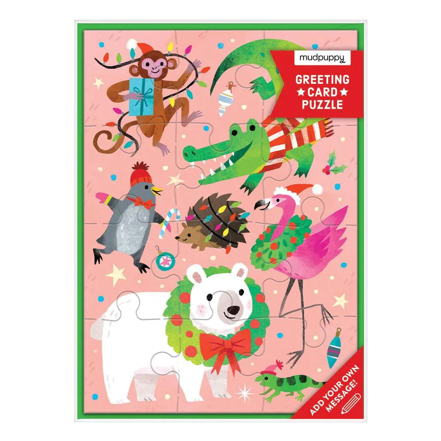 Greeting Card Puzzle - Merry Animals