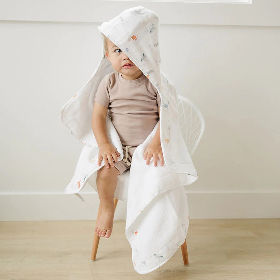 Toddler Hooded Towel - Animal Alphabet