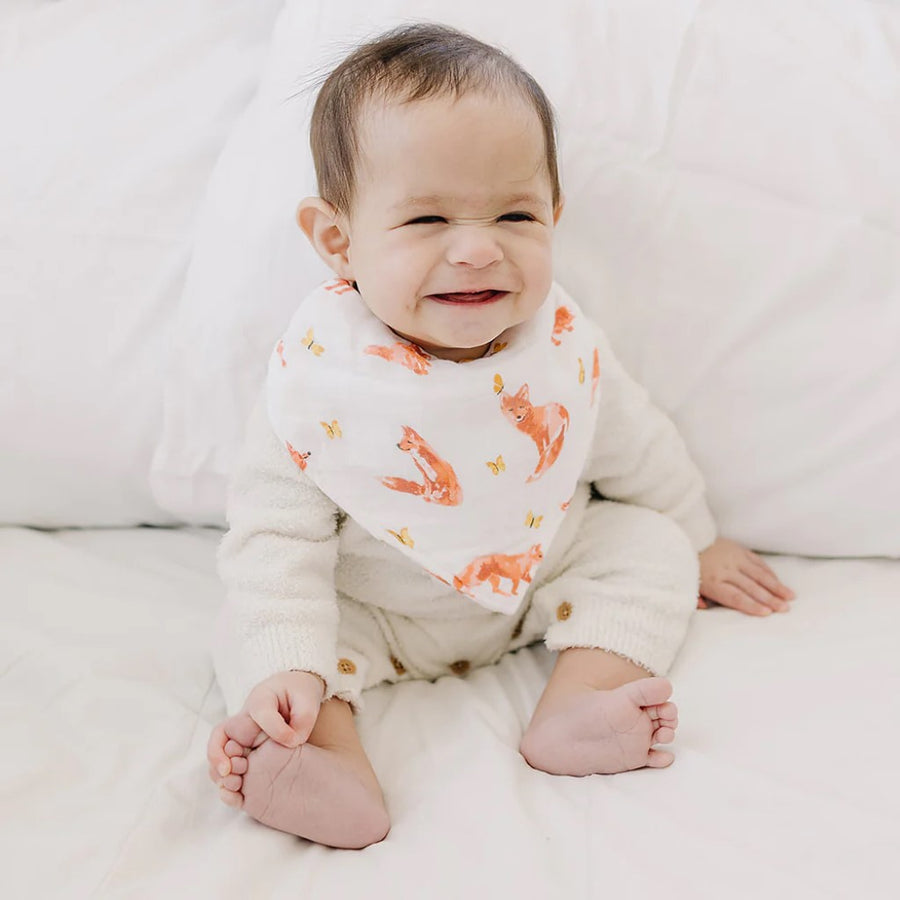 Luxury Muslin Bandana Bib 2 Pack - Fox Tales + Prairie