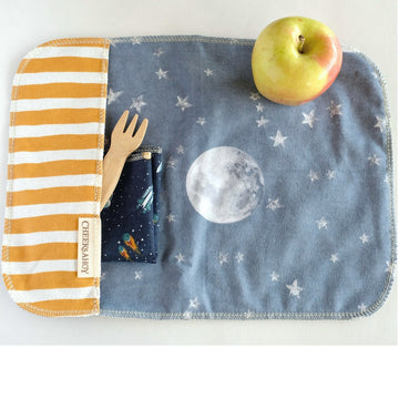 Kids Packable Placemat + Cloth Napkins Set