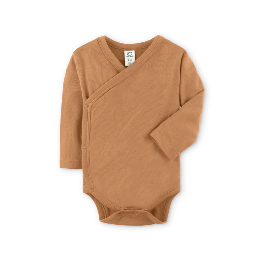 Organic Baby Long Sleeve Classic Kimono Bodysuit - Ginger