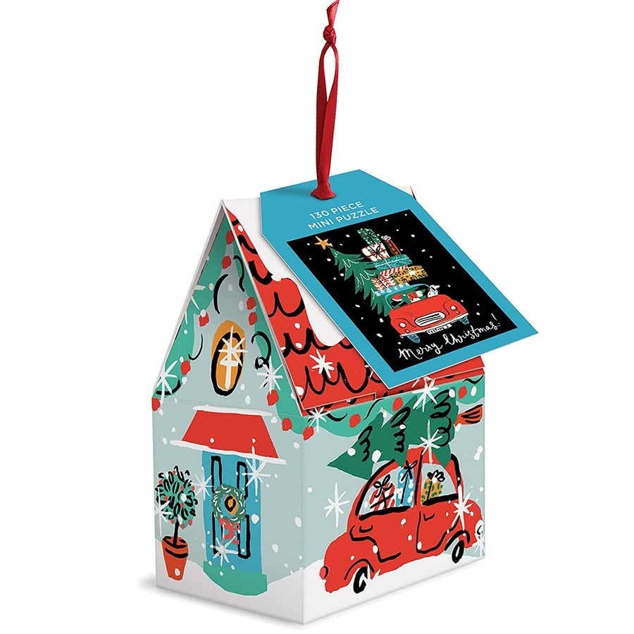 Puzzle Ornament - Christmas Car