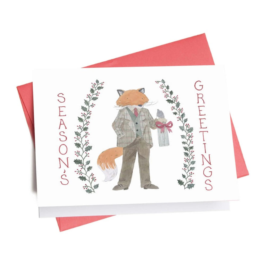 Season's Greetings Fox Holiday Greeting Card
