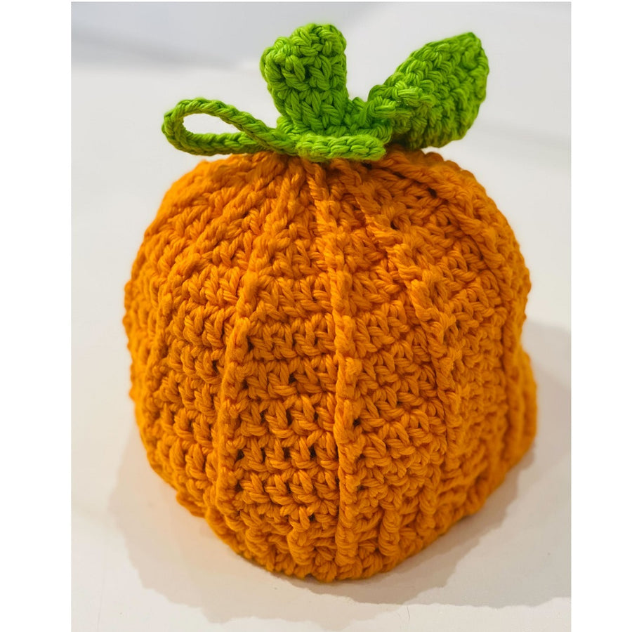 Hand Knit Pumpkin Baby Beanie