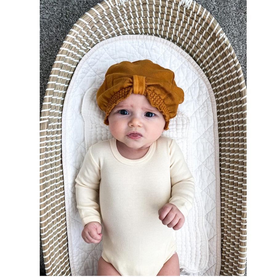 French Terry Knot Turban - Butterscotch