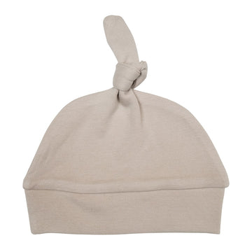 Banded Top Knot Hat - Oatmeal