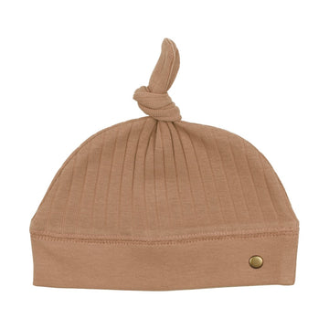 Ribbed Top-Knot Hat - Adobe