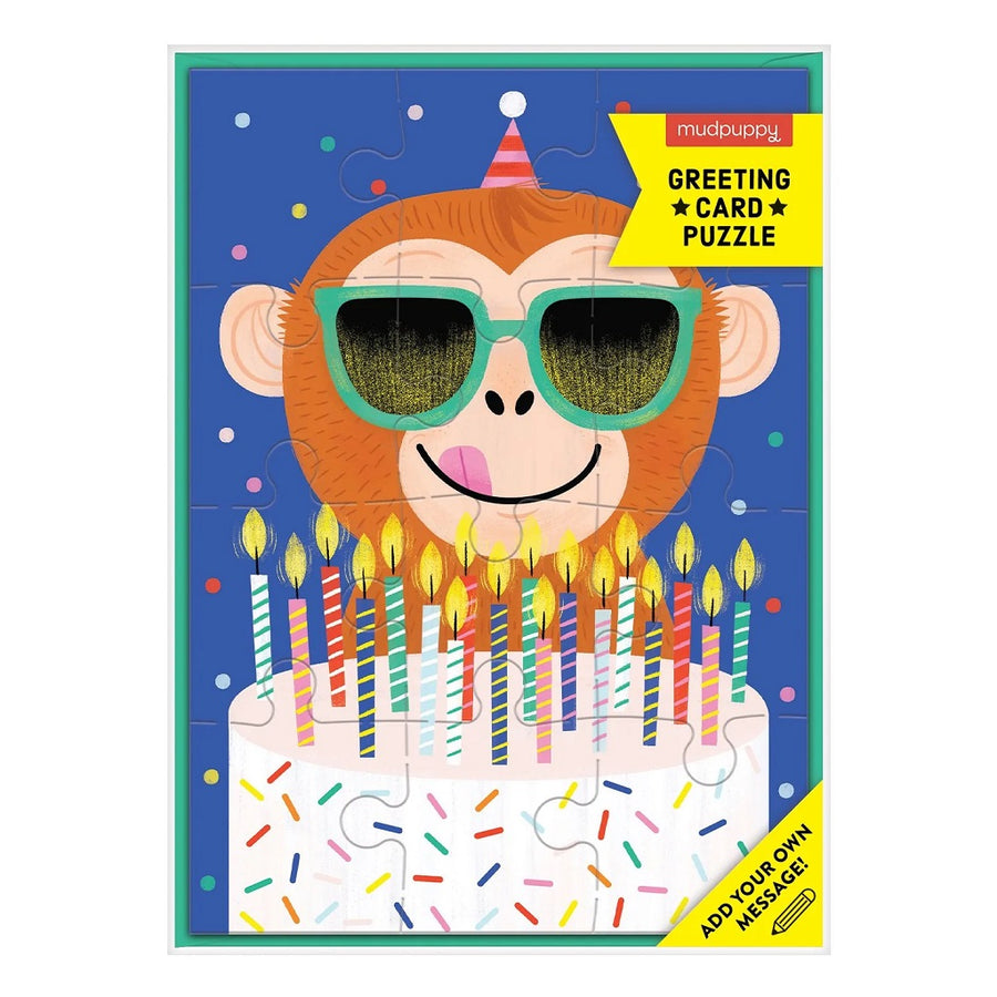 Greeting Card Puzzle - Monkey Cake