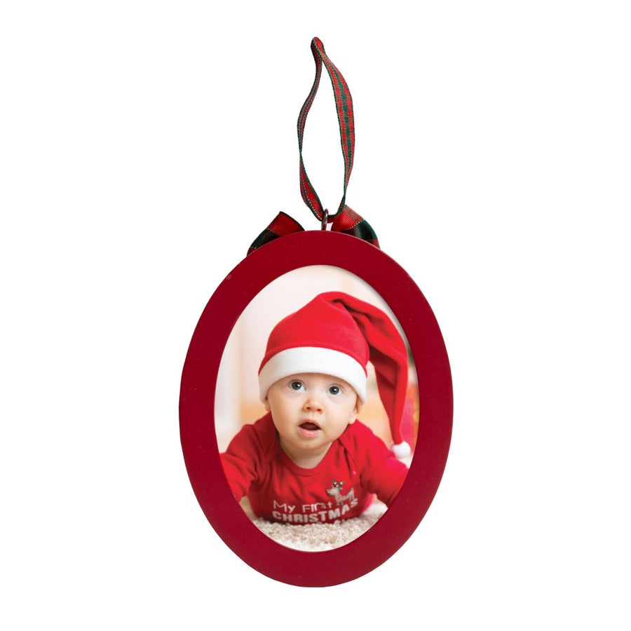 Babyprints Holiday Photo Ornament with Clean-Touch Ink Pad - Red