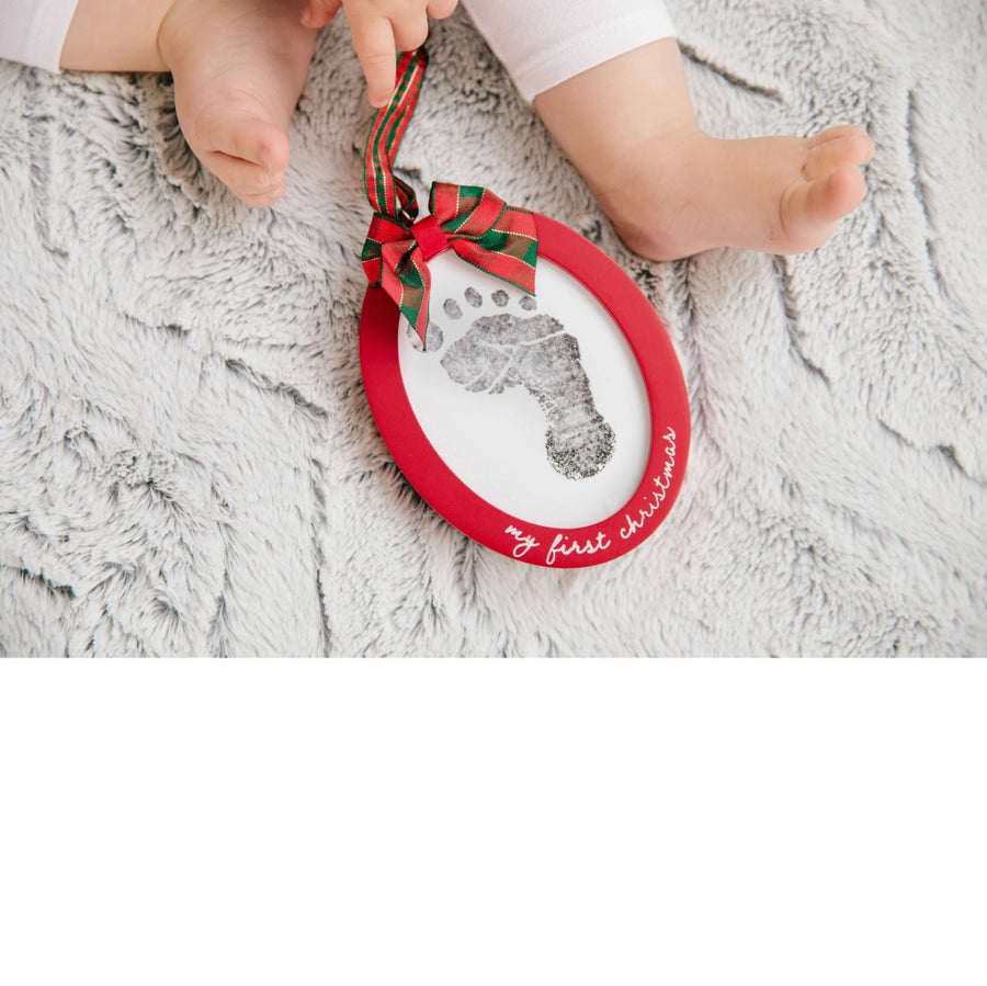 Babyprints Holiday Photo Ornament with Clean-Touch Ink Pad - Red