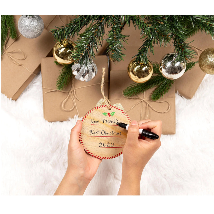Baby Hand/Foot Print Fill In Holiday Ornament