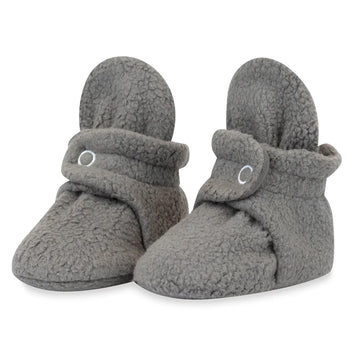 Cozie Fleece Baby Booties - Gray