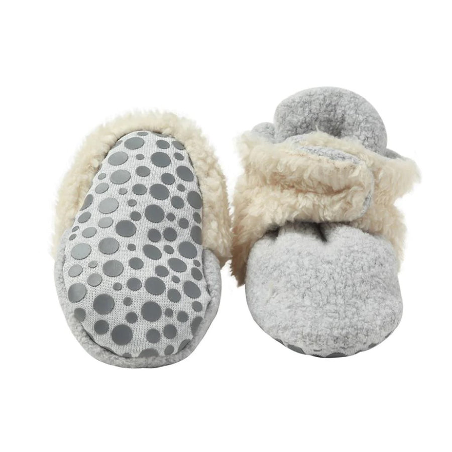 Cozie Furry Baby Booties - Heather Gray