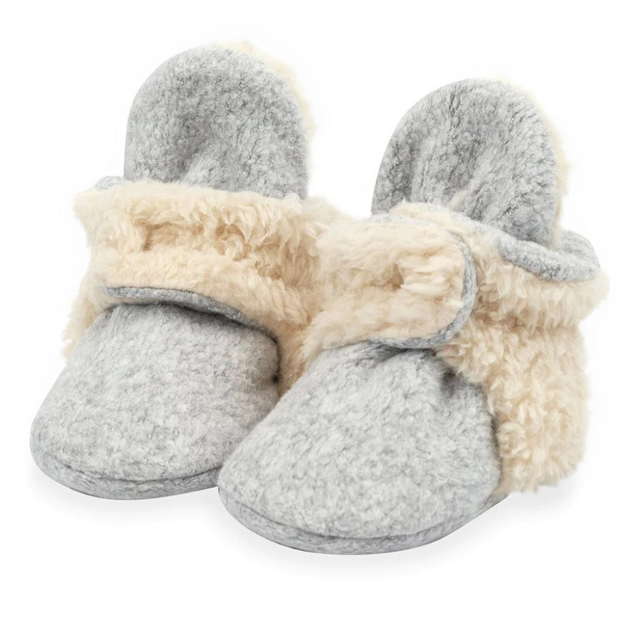 Cozie Furry Baby Booties - Heather Gray