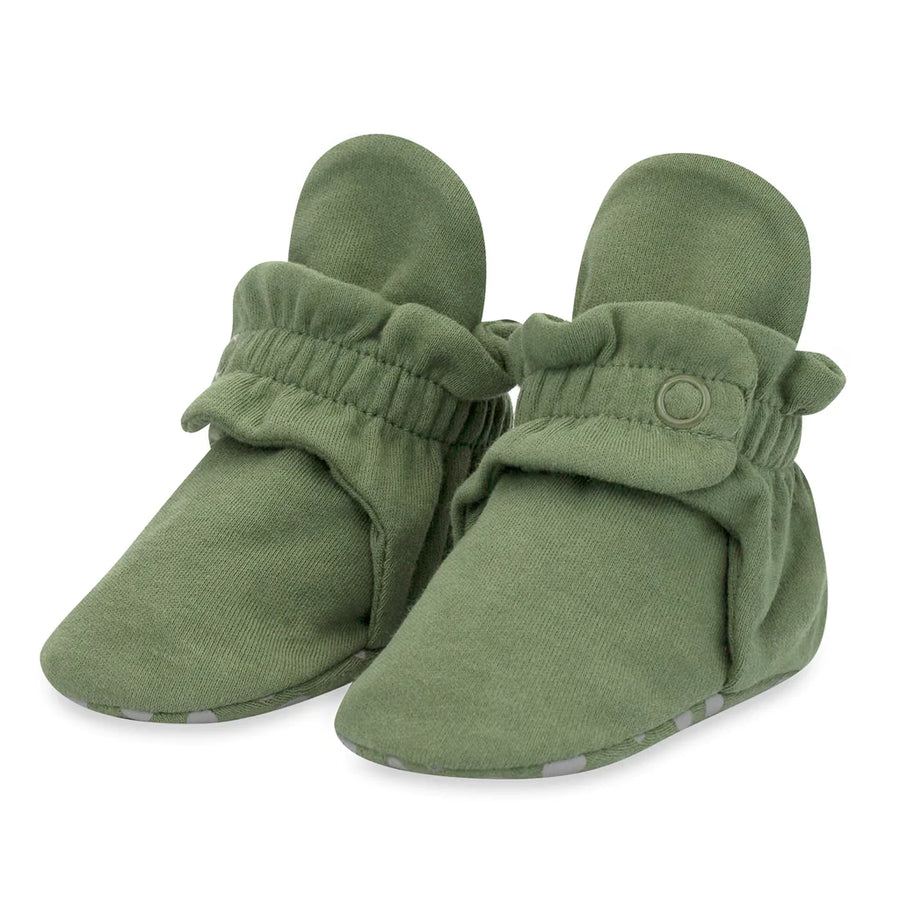 Organic Cotton Baby Booties - Olive
