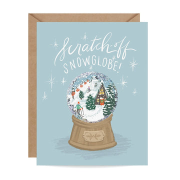 Scratch-off Snow Globe Alpine Holiday Greeting Card