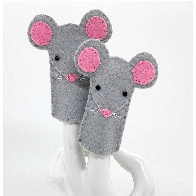 Handmade Felt Finger Puppet - Mouse