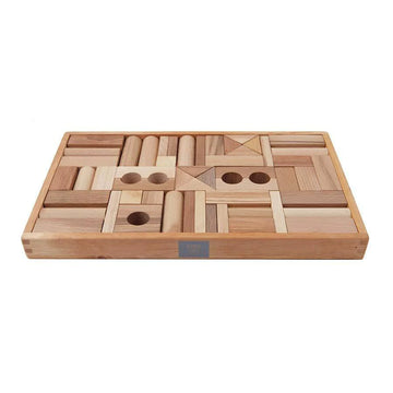 54 Natural Wooden Blocks in Tray