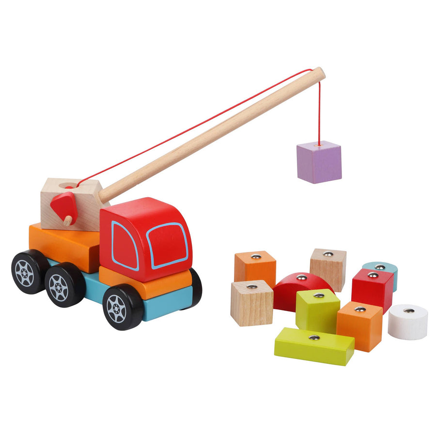 Wooden Magnetic Crane Truck