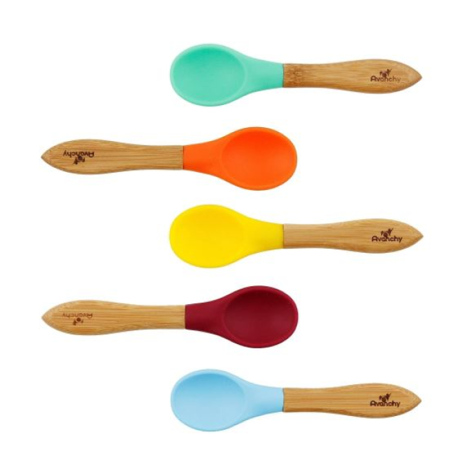 Silicone Baby Spoons - Blue & Green
