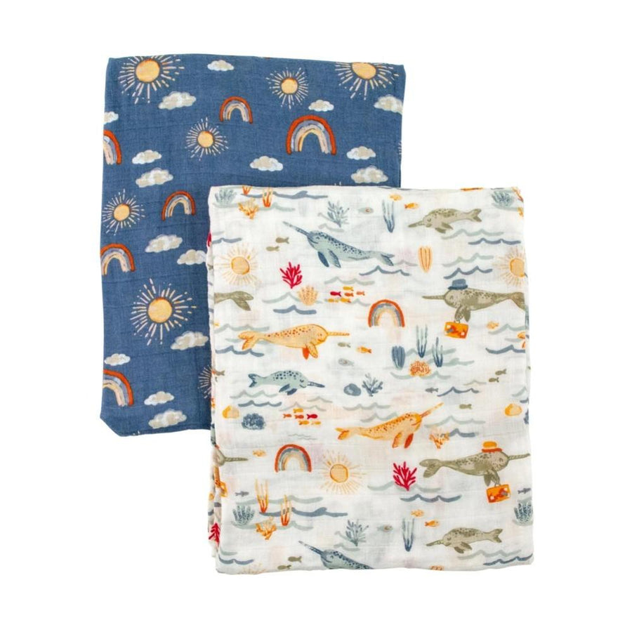 Classic Muslin Swaddle 2 pack - Narwhal + Hello Sunshine