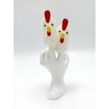 Handmade Felt Finger Puppet - Chicken